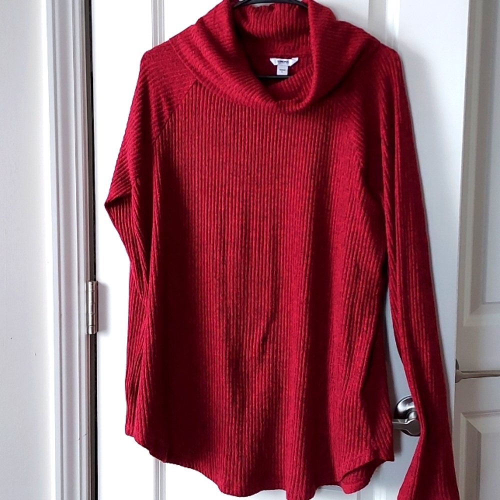 Sonoma long sleeve ribbed turtleneck top/sweater red large